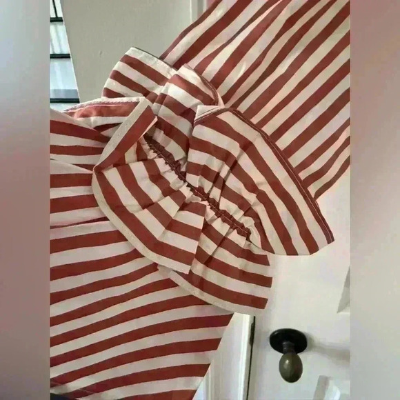 NEW Harshman 100% Cotton Selina Blouse ~ Brown Stripe ~ M ~ BEAUTIFUL! - Picture 3 of 10